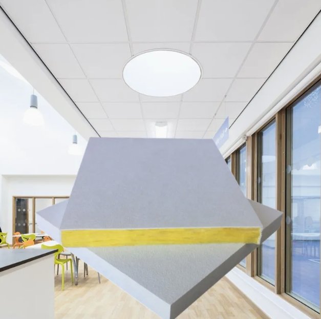 Square Fiberglass Ceiling Board 595x595x15mm